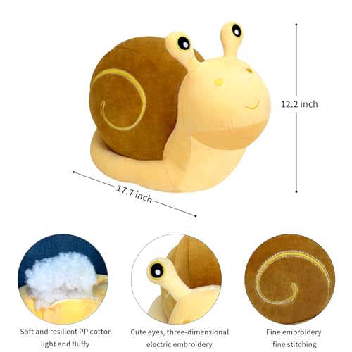 MUPI Snail Plush Pillow Toy Cute Stuffed Animal Snail Plush Kawaii Soft Decor Plushies Doll Gifts for Adults Kids Boys Girls Room Decor Yellow 177 Inch - Image 5