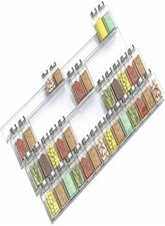 NIUBEE NIUBEE Adjustable Expandable Acrylic Spice Rack Tray - 4 Tier Spice Drawer Organizer for Kitchen Cabinets,Clear 2 Pack 
