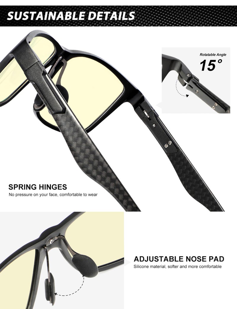 ANYLUV Blue Light Blocking Glasses Men Computer Gaming Glasses Lightweight Al-Mg Metal Anti Eyestrain Eye Protection - Image 4