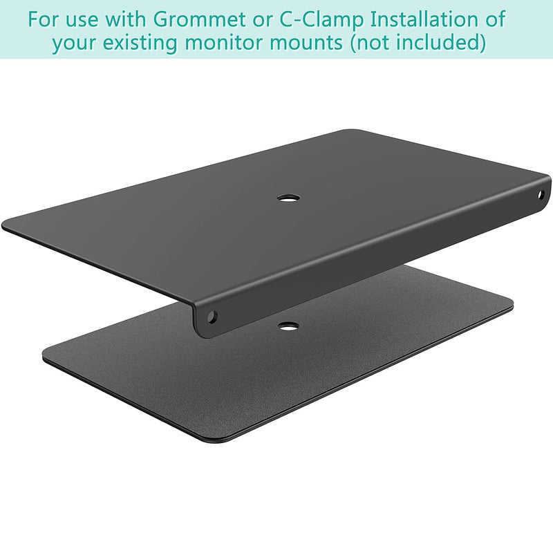 WALI Monitor Mount Reinforcement Plate for Thin, Glass, and Other Fragile Table Tops, with Most Monitor Bracket Grommet C Clamp Installation (CGRP-B), Black - Image 3
