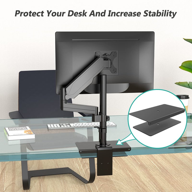 WALI Monitor Mount Reinforcement Plate for Thin, Glass, and Other Fragile Table Tops, with Most Monitor Bracket Grommet C Clamp Installation (CGRP-B), Black - Image 4