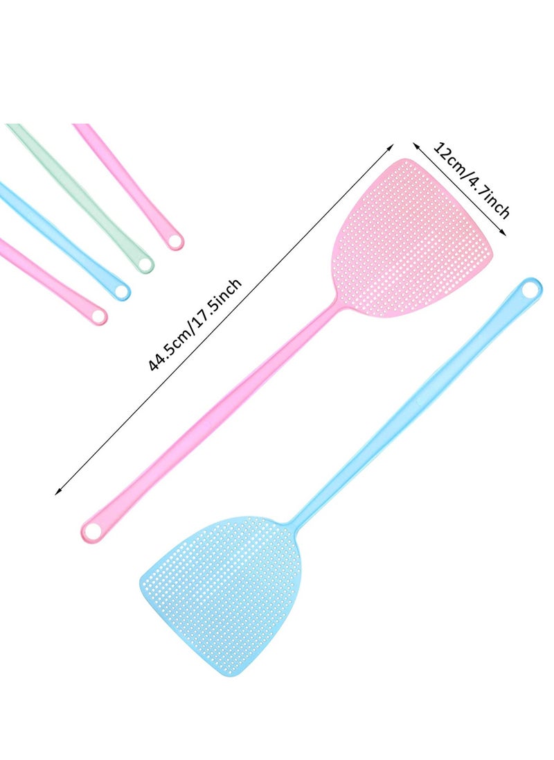 SYOSI - Fly Swatter 4 Pack, Plastic Fly Swatters Heavy Duty, Assorted Colors Strong Flexible Manual Fly Swatter with Long Handle, Insects, Bugs and Fly Killer Random Selection of Colors - Image 1
