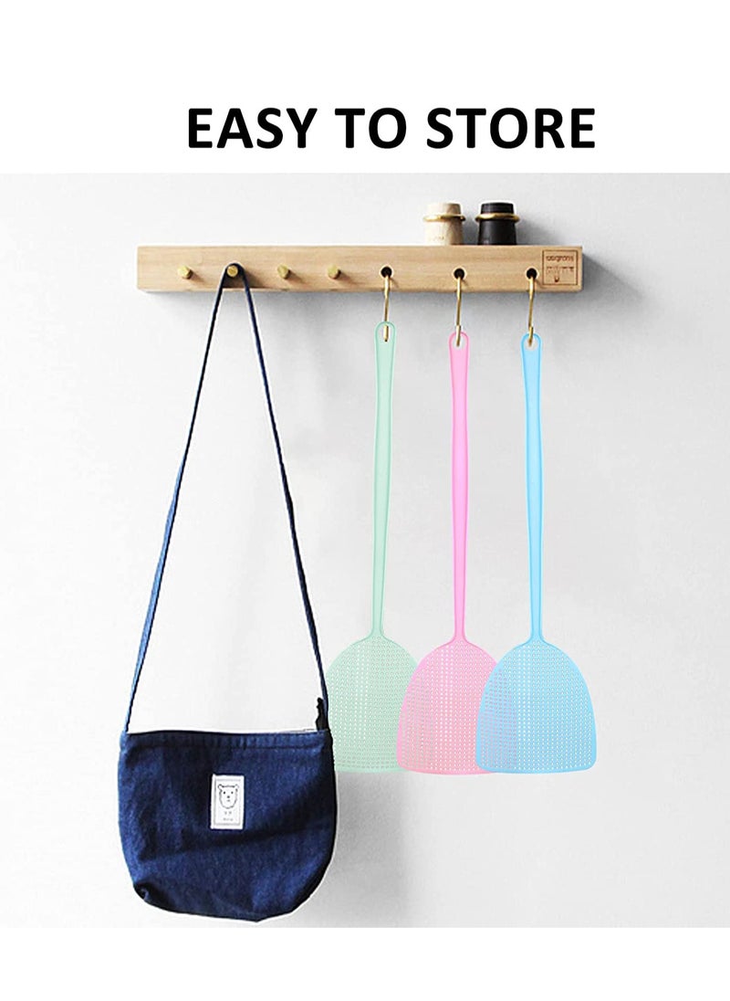 SYOSI - Fly Swatter 4 Pack, Plastic Fly Swatters Heavy Duty, Assorted Colors Strong Flexible Manual Fly Swatter with Long Handle, Insects, Bugs and Fly Killer Random Selection of Colors - Image 1