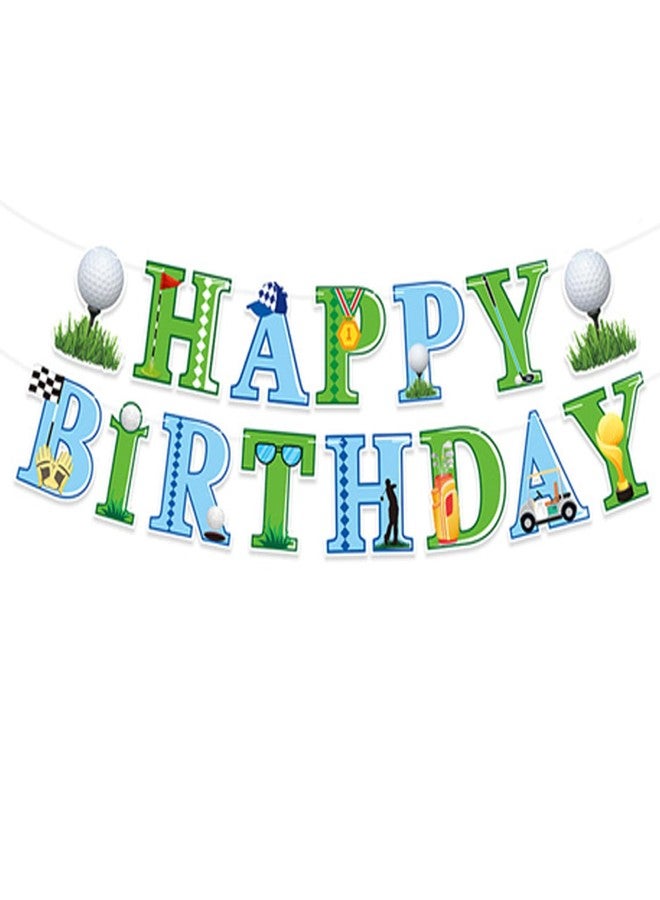 Chictry Golf Happy Birthday Banner Decorations for Boys Children Adults Man - Image 1