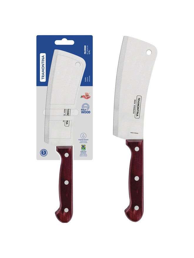 ترامونتينا سكين ترامونتينا بولي وود ٦ بوصة بشفرة ستانلس ستيل ومقبض أحمر آمن للغسل في غسالة الصحون - Image 1