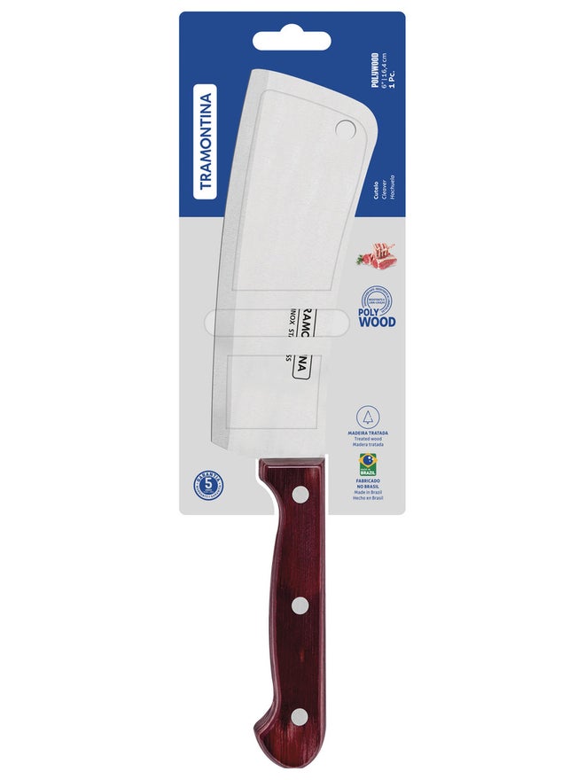 ترامونتينا سكين ترامونتينا بولي وود ٦ بوصة بشفرة ستانلس ستيل ومقبض أحمر آمن للغسل في غسالة الصحون - Image 2