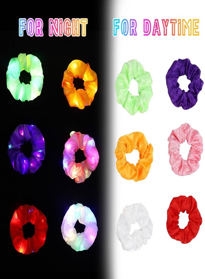 Woeoe Light Up Scrunchies,Glow in the Dark Hair Ties, Party Favor Halloween Hair Accessories for Women and Girls - Image 4