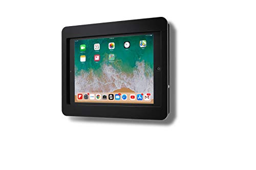 TABcare Anti-Theft Acrylic VESA Enclosure for Apple iPad 7/8/9 10.2" with Free Wall Mount Kit & 90-Degree Angle Charge Cable (iPad 7/8/9 10.2", Black) - Image 1