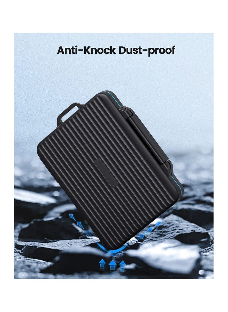 24 Slots SD Card Case Holder, Memory Card Case Water-Resistant Anti-Shock Memory Card Case for SD/Micro SD SDXC SDHC TF Card Carrying Storage Organizer Protector Cover with Labels&Carabiner - Image 4