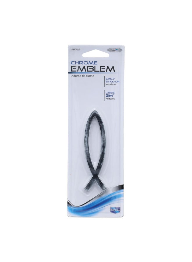 Custom Accessories Universal Fit Self Adhesive Stick-On Fish Emblem Silver 8 x 0.1 x 2.5 Inch 98043 - Image 2