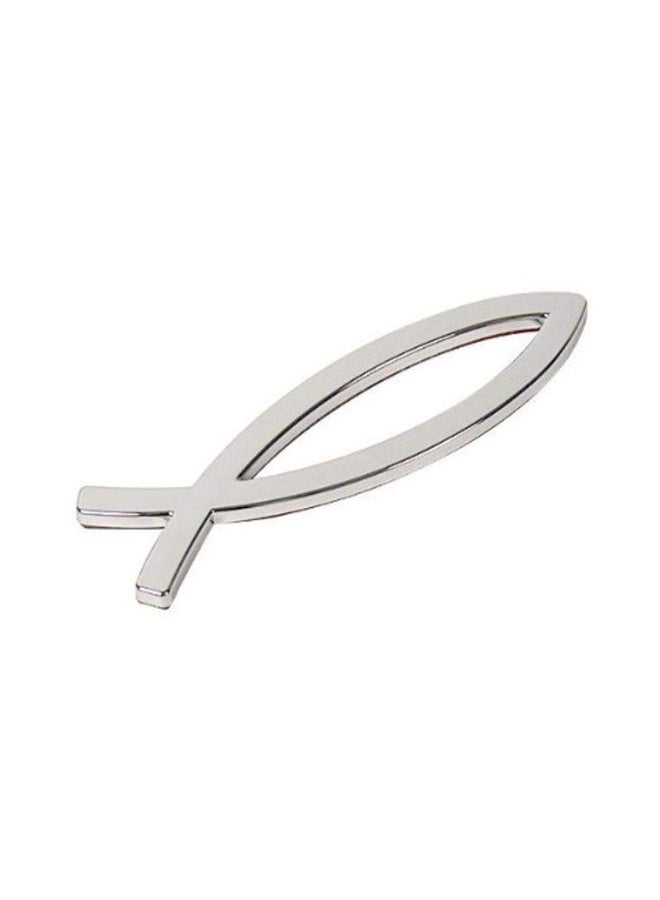 Custom Accessories Universal Fit Self Adhesive Stick-On Fish Emblem Silver 8 x 0.1 x 2.5 Inch 98043 - Image 1