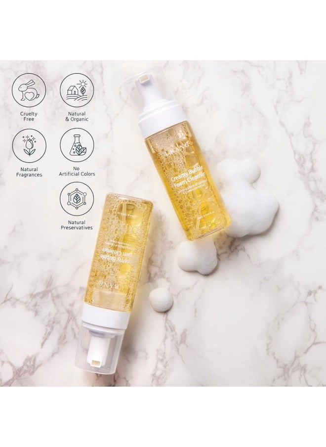 URANG URANG] Creamy Bubble Foam Cleanser 5.07 Fl Oz | COSMOS NATURAL Certified Calendula & Chamomile Extract - Soften and Moisturize Skin | Vegan Face Wash For All Fmaily Members | Bubble Skincare  - Image 5
