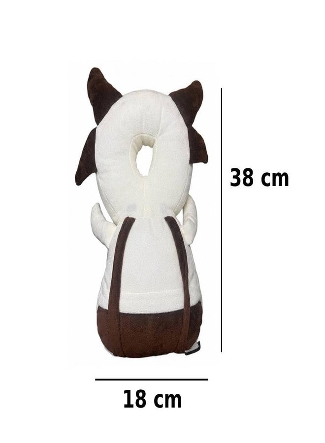Ess Cubes Enterprise Baby Head Guard Safety Protector Cushion Plush Soft Toy Early Learning Toy Crawling Walking Running Toddler Fall Protection Baby Protector Child Adjustable Shoulder Strap Backpack (White, Cow) - Image 2
