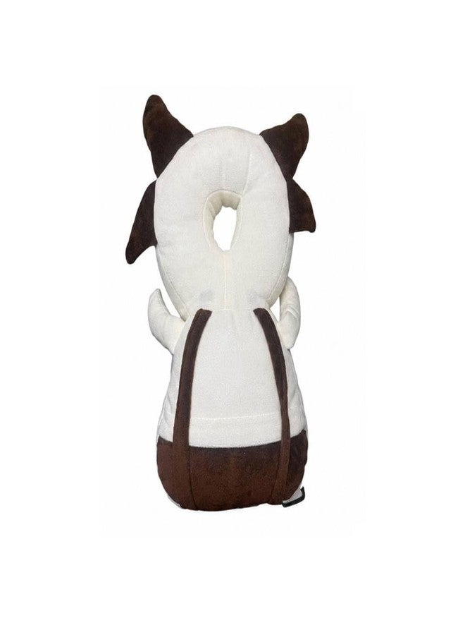 Ess Cubes Enterprise Baby Head Guard Safety Protector Cushion Plush Soft Toy Early Learning Toy Crawling Walking Running Toddler Fall Protection Baby Protector Child Adjustable Shoulder Strap Backpack (White, Cow) - Image 1