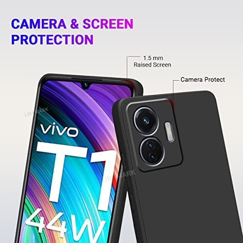LIRAMARK Silicone Soft Back Cover Case for iQOO Z6 44W / Vivo T1 44W (Black) - Image 4
