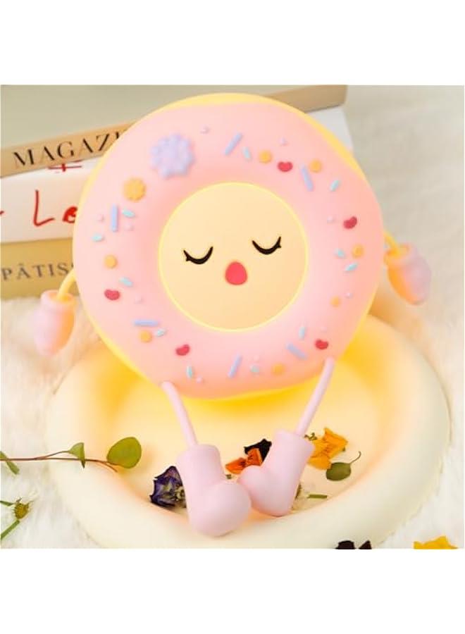 Doughnut Night Light - Cute Donut Night Lamp USB Rechargeable, Auto-Off Bedside Sleep Lamp, Office Study Room Home Desk Ornament, Birthday Gifts for Girls, Boys, Teens, Friends - Image 2