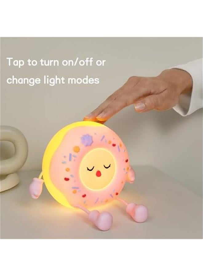 Doughnut Night Light - Cute Donut Night Lamp USB Rechargeable, Auto-Off Bedside Sleep Lamp, Office Study Room Home Desk Ornament, Birthday Gifts for Girls, Boys, Teens, Friends - Image 5