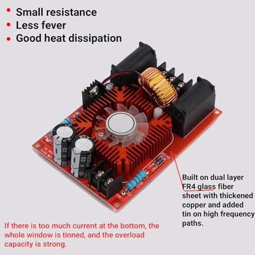 LiebeWH ZVS Driver Module 12V to 30V DC High Voltage Generator with Flyback Transformer Heater Coil Boost Power Supply Board for Induction Heating - Image 5