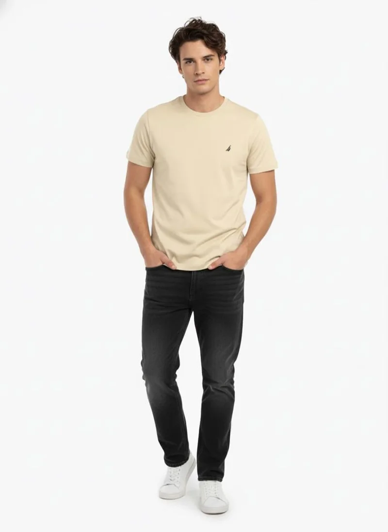 نوتيكا تي شيرت رجالي بياقة دائرية سادة