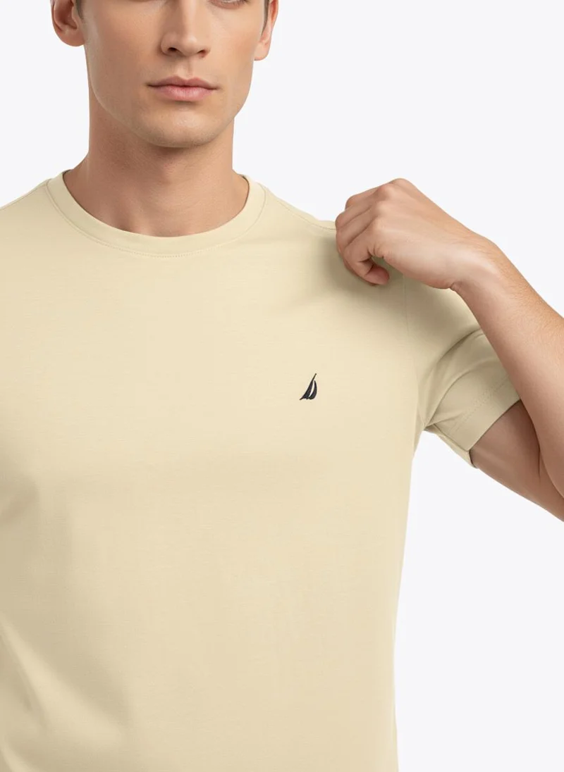 نوتيكا تي شيرت رجالي بياقة دائرية سادة