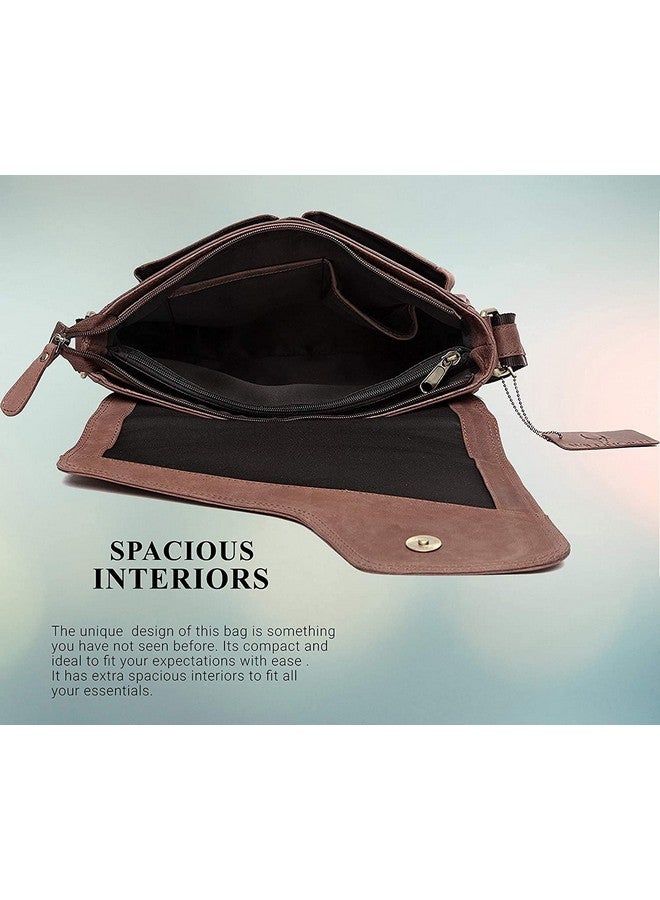 Wildhorn حقيبة رسائل جلدية أصلية من وايلد هورن للرجال | مدمجة، أنيقة ومتينة | إغلاق بفلاب | حزام قابل للتعديل | ضمان لمدة 1 سنة - Image 5