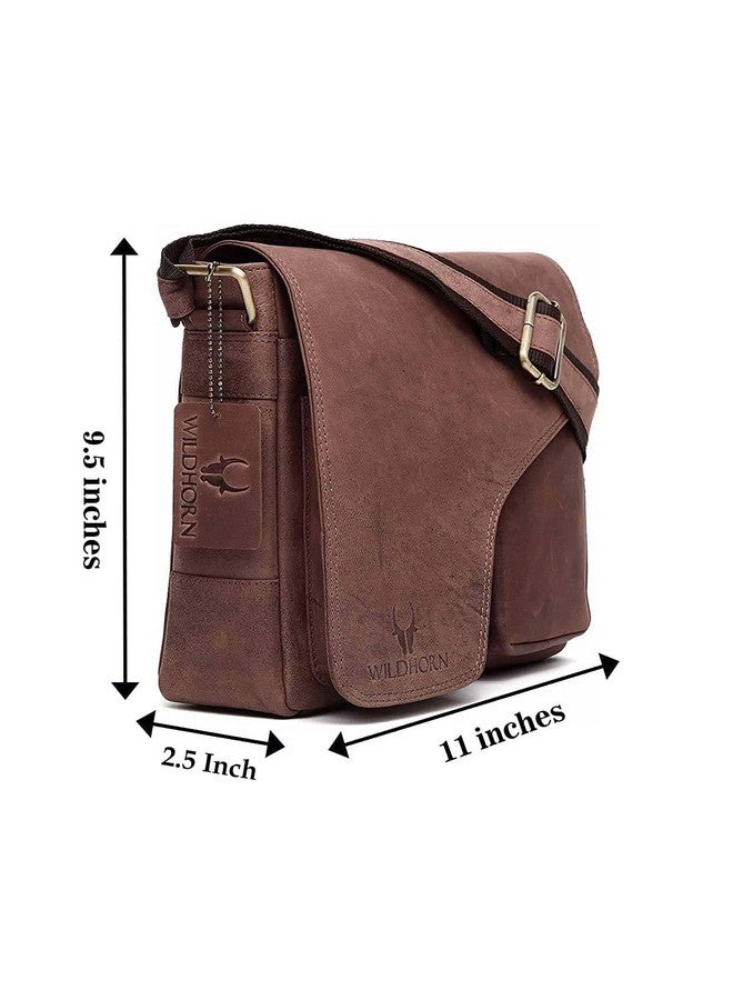 Wildhorn حقيبة رسائل جلدية أصلية من وايلد هورن للرجال | مدمجة، أنيقة ومتينة | إغلاق بفلاب | حزام قابل للتعديل | ضمان لمدة 1 سنة - Image 2