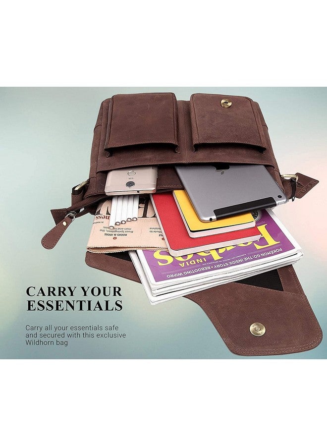 Wildhorn حقيبة رسائل جلدية أصلية من وايلد هورن للرجال | مدمجة، أنيقة ومتينة | إغلاق بفلاب | حزام قابل للتعديل | ضمان لمدة 1 سنة - Image 4