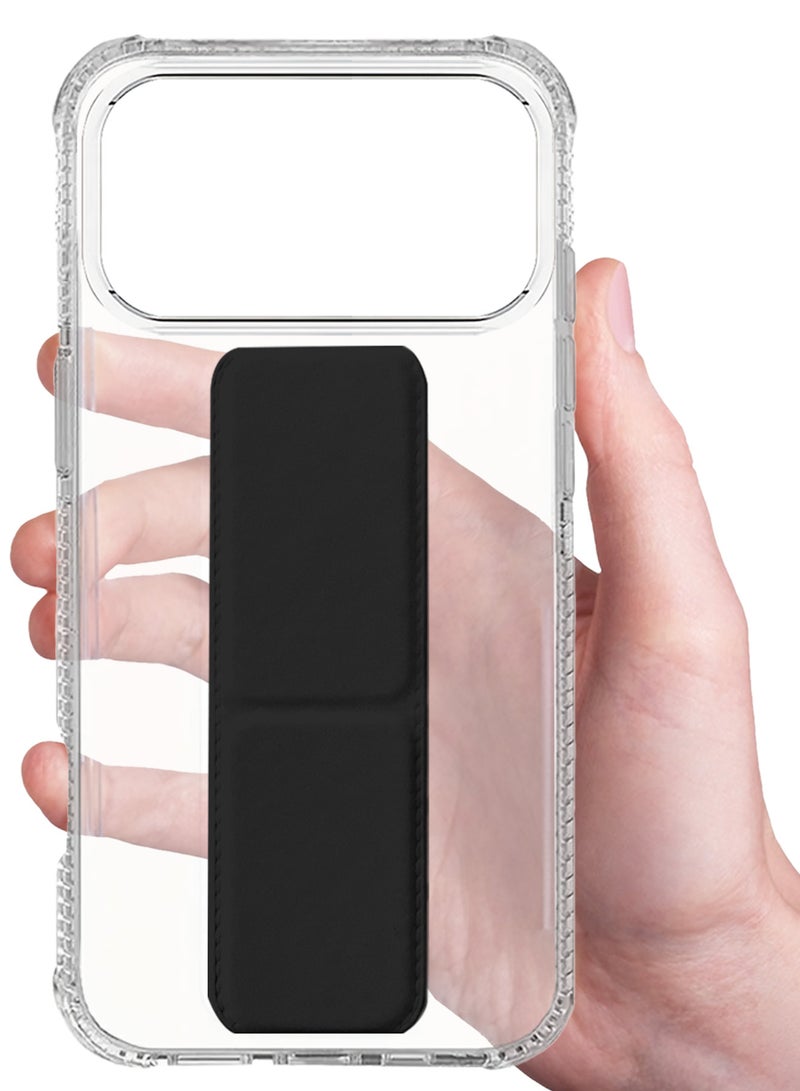 MARGOUN Finger Grip Clear Case Cover for iPhone 17 Pro Max - Kickstand Car Magnetic Holder Multi-function Protective Two-in-one Case - Black-1 - Image 3