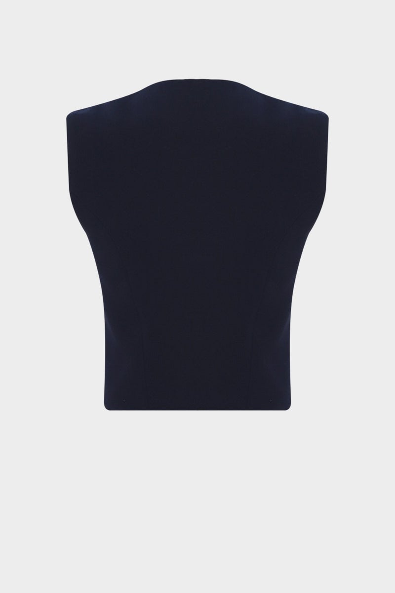 Açelya Okcu AÇELYAOKCU Premium Button Detailed Crepe Vest  - Image 2