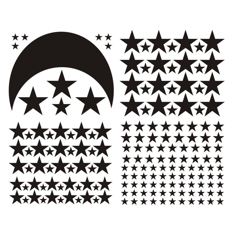 JURUOXIN Moon and Stars Wall Decal Vinyl Sticker for Kids Boy Girls Baby Room Decoration Good Night Nursery Wall Decor Home House Bedroom Design YMX16 (Black) - Image 4