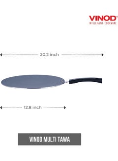 VINOD Zest Aluminium Non Stick Flat Multi Tawa for Roti, Paratha, Dosa, Egg, Pancake, Crepe- 32.5 cm, 3Layer Ceramic Coating, 4mm Extra Thick, Induction and Gas Stove Friendly, Bakelite Handle, PFOA Free  - Image 2