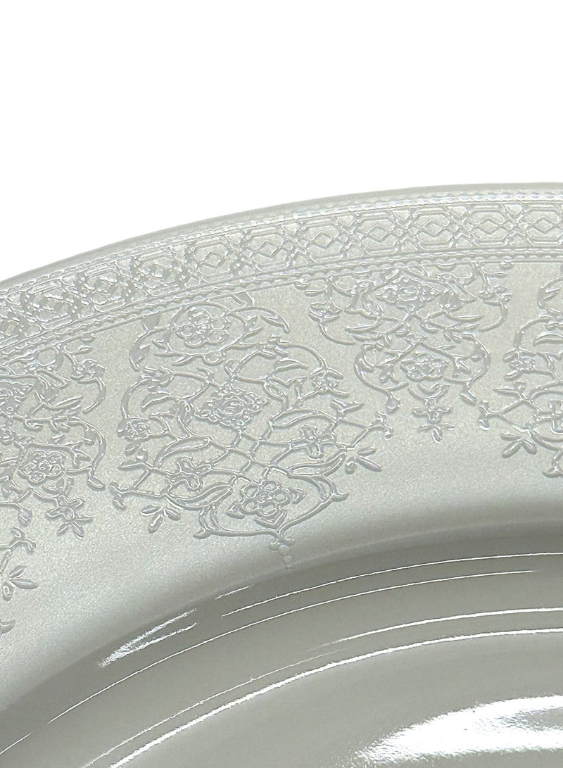 تراست طقم عشاء من البورسلين مكوّن من 24 قطعة باللون الأبيض؛ 6 قطع أطباق عشاء مقاس 27 سم، 6 قطع أطباق شوربة مقاس 22 سم، 6 قطع أطباق جانبية مقاس 20.5 سم، 6 قطع سلطانية مقاس 14 سم. - Image 3