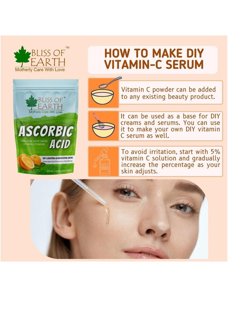 Bliss of Earth 16 oz Ascorbic Acid Powder Pure Food Grade Vitamin-C Rich Powder For Skin,face, Cosmetic & DIY Products 453GM - Image 3