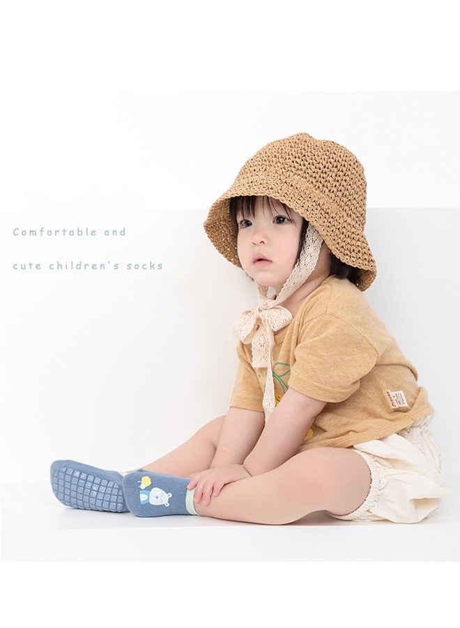 HS Baby Non-Skid Grip Socks Toddler Socks Anti Skid Slipper Crew Socks 3 Pairs, 1-3 Years - Image 5