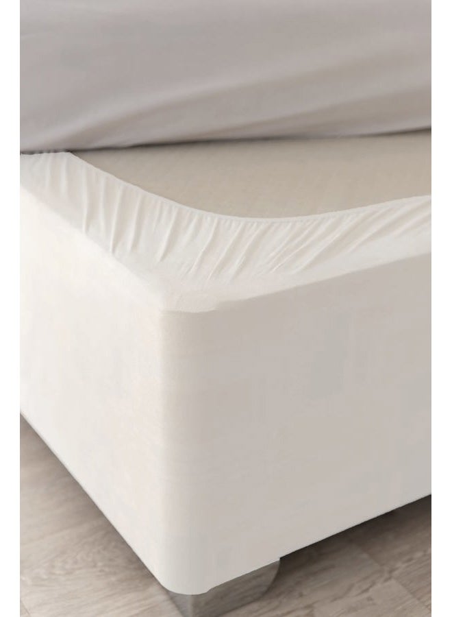 Belledorm Box Spring Cover - Transform Your Bed with This Fully Elasticated Faux Suede & Stretch Wrap-Around 4 Sides Bed Skirt (White, King/Cal King/Olympic Queen) - Image 1