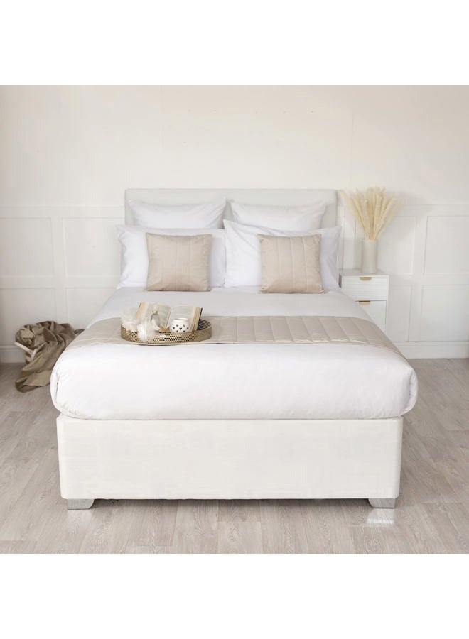 Belledorm Box Spring Cover - Transform Your Bed with This Fully Elasticated Faux Suede & Stretch Wrap-Around 4 Sides Bed Skirt (White, King/Cal King/Olympic Queen) - Image 3