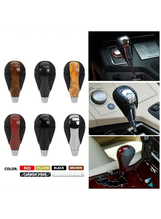 Yellow Carbon Fiber Faux Leather Automatic Gear Shift Knob for Lexus IS250 2006 2012 - Image 1