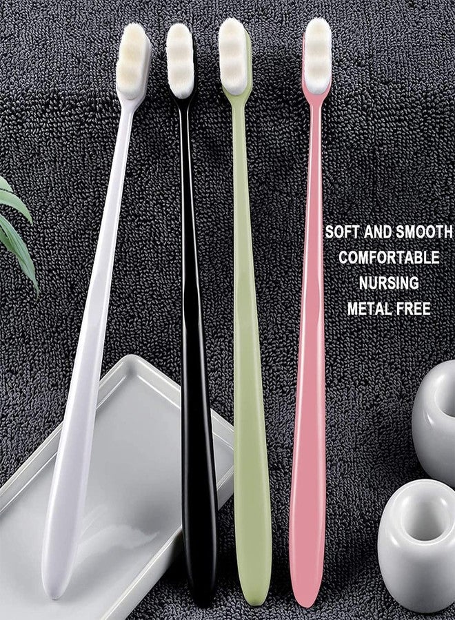 9UP Ultra Soft Micro-Nano Bristled For Sensitive Gums & Teeth Manual Toothbrush For Kids & Adults|Extra Soft Toothbrush Set (Pack Of 4),Multicolour - Image 4