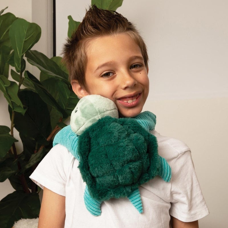 HUGIMALS Hugarounds Sidney the Sea Turtle 2.5 lb Microwaveable & Freezable Weighted Plush Neck & Shoulder Wrap | Soothing, Comforting Hugs for Self-Care & Relaxation | Unscented for Ages 2+ - Image 3