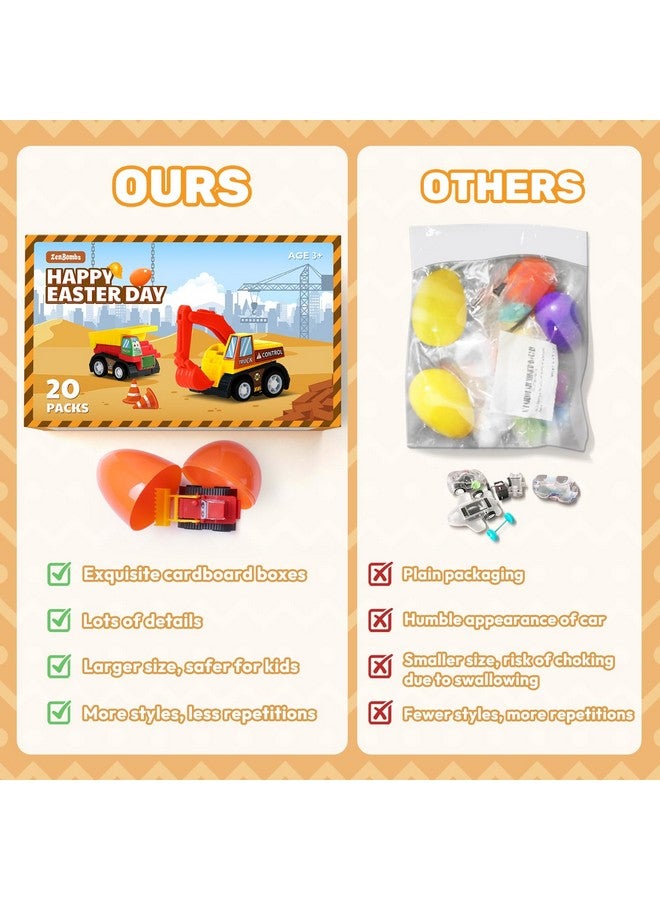 ZenBombs Easter Eggs with Toys Inside-20 PCS Colorful Plastic Easter Eggs Filled with Toy Vehicles for Kids-Surprise Egg for Easter Egg Hunt, Basket Stuffers and Birthday Party Favors - Image 4