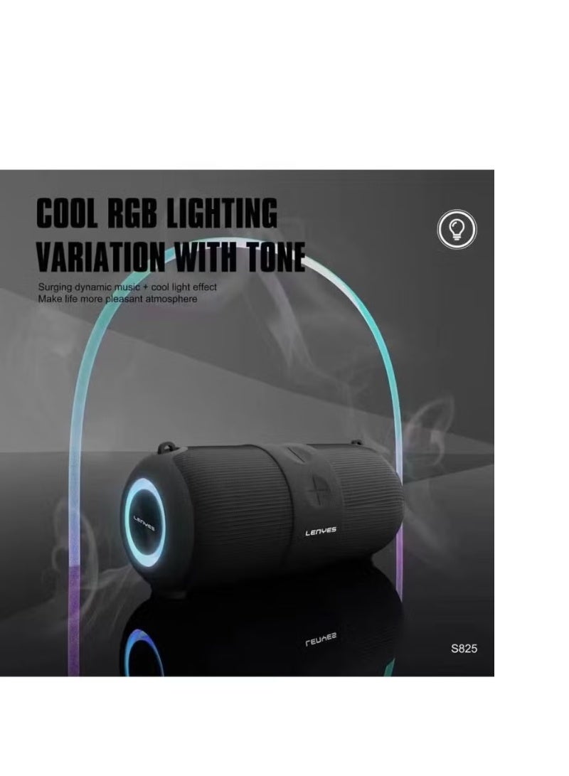 Lenyes S825 Portable Bluetooth Speaker, TWS Stereo, IPX6 Waterproof, HiFi Sound - Image 3