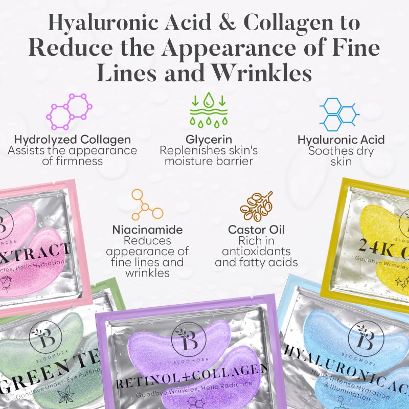 BLOOMORA Variety Under Eye Patches (30 Pairs) - Dark Circles & Puffy Eyes Care - Eye Care Mask for Refreshment - 5 Varieties - Image 2