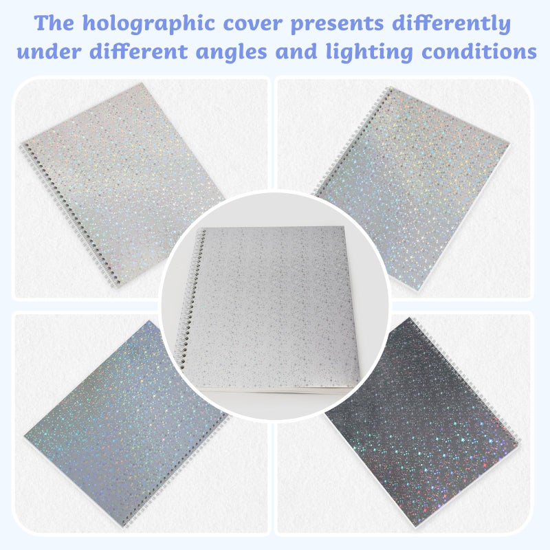 Dajino Large Reusable Sticker Book Collecting Album 8.5Ã—11 Inch Sticker Storage Collection Organizer Book for Adult with 40 Sheets Letter Size Blank Release Paper and Holographic Cover (Little Star) - Image 2
