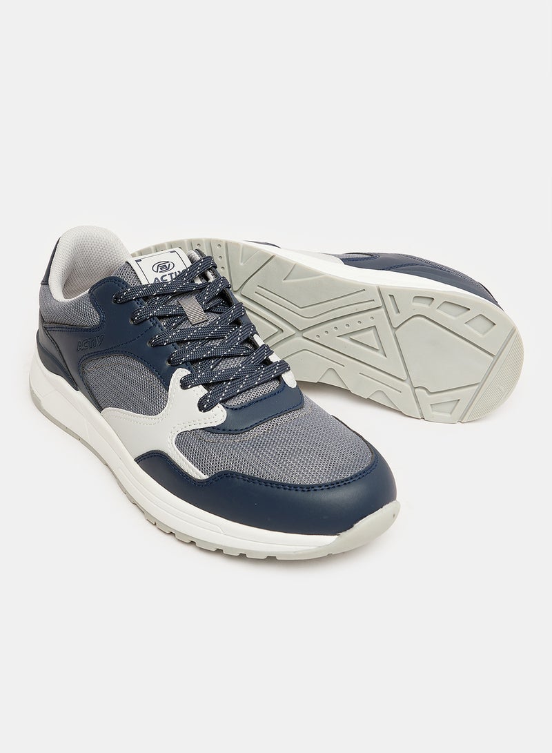 LOVELY LAND Boys Basic Velcro Sneakers -Navy Blue  - Image 3