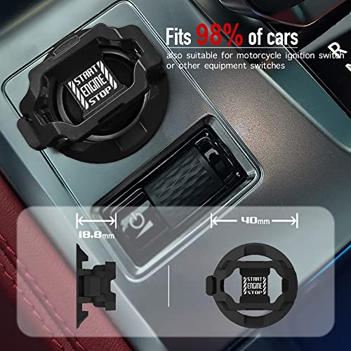 Tybasthe 𝙊𝙧𝙞𝙜𝙞𝙣𝙖𝙡 | Push Start Button Cover, Metal Mecha Car Engine Start Stop Button Cover Protector, Cool Car Accessories Interior Decor Sticker Decals Motorcycle Key Ignition Switch Cover, Red - Image 4