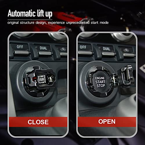 Tybasthe 𝙊𝙧𝙞𝙜𝙞𝙣𝙖𝙡 | Push Start Button Cover, Metal Mecha Car Engine Start Stop Button Cover Protector, Cool Car Accessories Interior Decor Sticker Decals Motorcycle Key Ignition Switch Cover, Red - Image 3