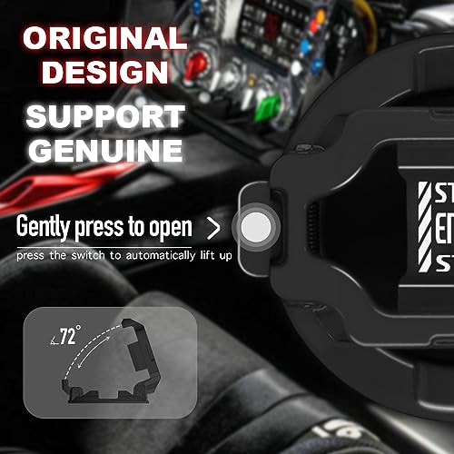 Tybasthe 𝙊𝙧𝙞𝙜𝙞𝙣𝙖𝙡 | Push Start Button Cover, Metal Mecha Car Engine Start Stop Button Cover Protector, Cool Car Accessories Interior Decor Sticker Decals Motorcycle Key Ignition Switch Cover, Red - Image 2