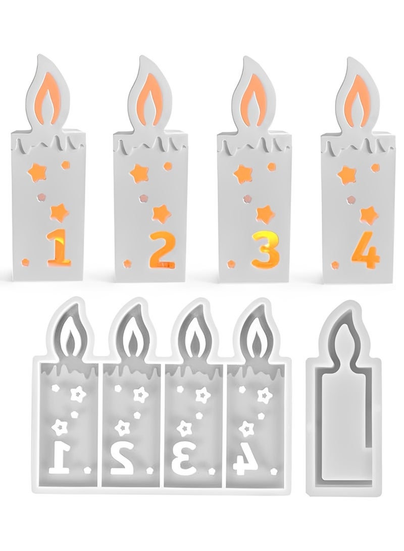 GOOGO Numbers Silicone Moulds, Christmas Silicone Mould, Christmas Candle Mould, Epoxy Resin Moulds for Candles DIY Decoration - Image 1