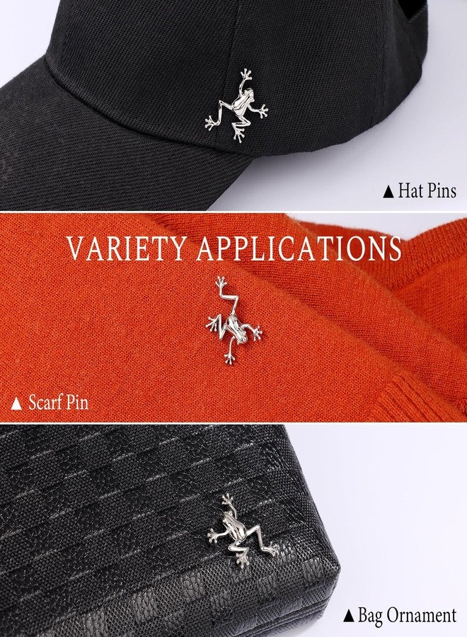 هاوسن دبابيس بروش على شكل ضفدع فضية اللون للرجال، مناسبة للأولاد والبنات، مع علبة هدايا. - Image 3