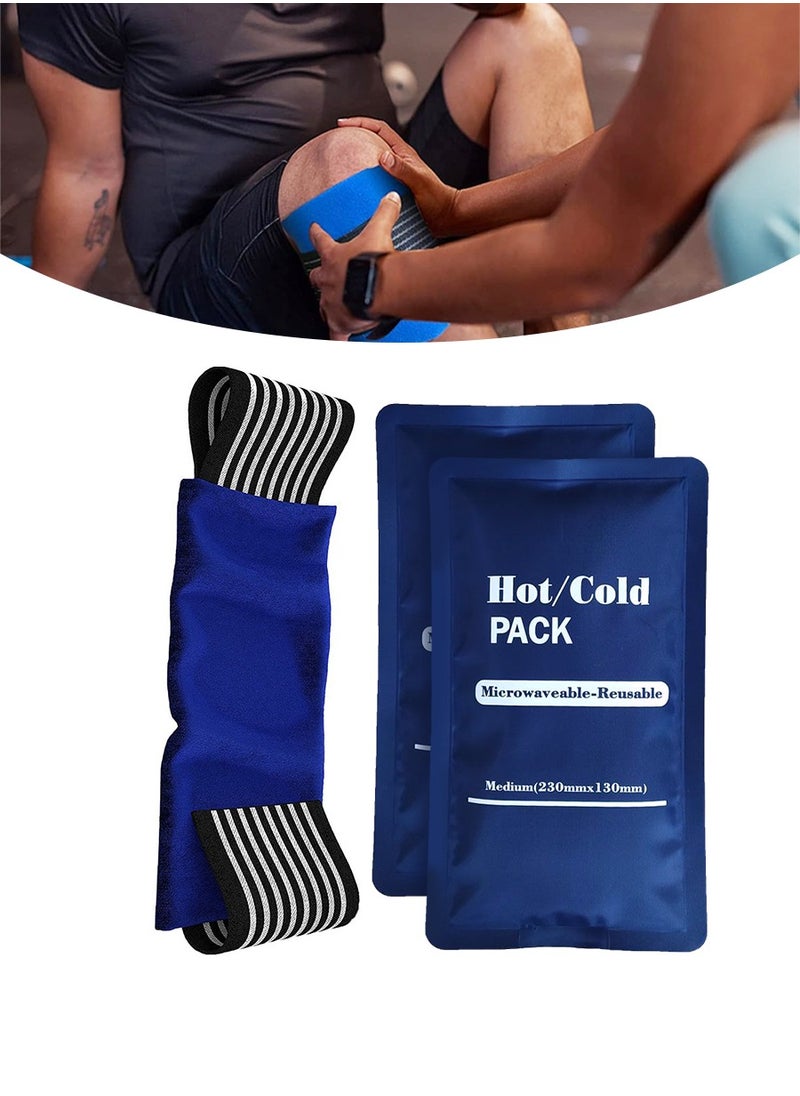 Beirui - Ice Packs, Knee Ice Wrap - 2 Pieces, Reusable Ice Packs for Pain Relief, Large Hot and Cold Therapy Gel Ice Packs for Travel, Ice Packs for Ankles and Feet, Velcro Ice Packs for Shoulders, Neck, Back, Knees - Image 1